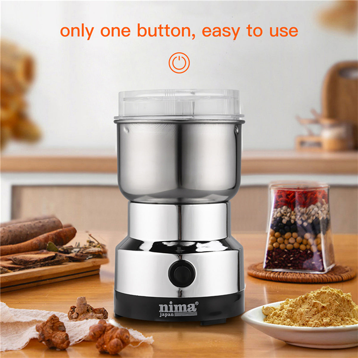 Electric Grinder 300W | Stainless Steel Blade | 85–100g Dry Spice & Coffee Grinder