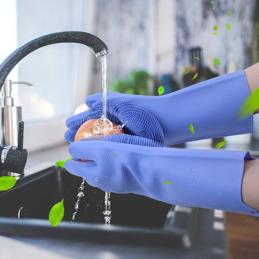 Silicone Washing Gloves | Reusable Cleaning & Dishwashing Gloves | Big Size – Random Color