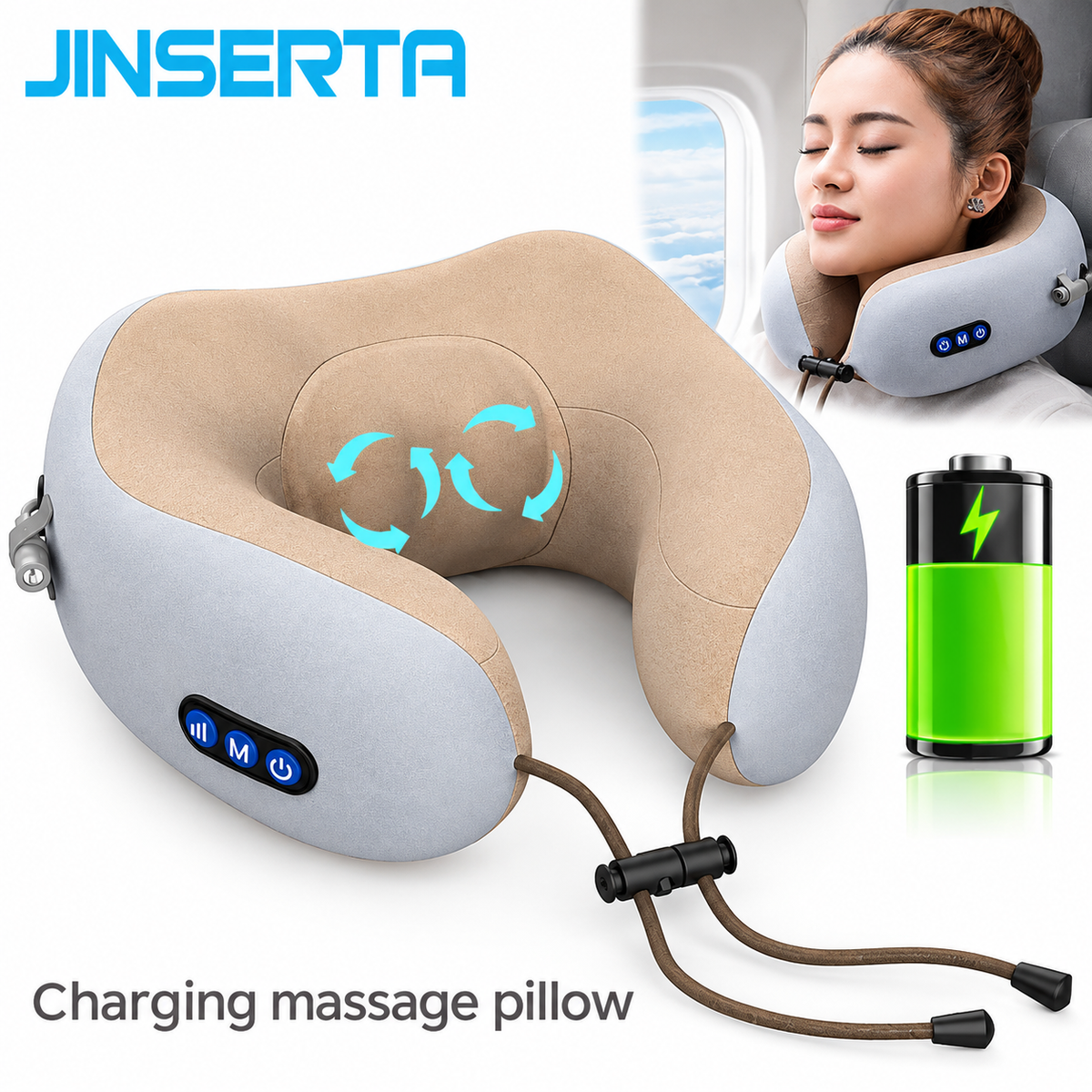 U-Shaped USB Neck & Shoulder Massager | Portable Vibration Massage Pillow