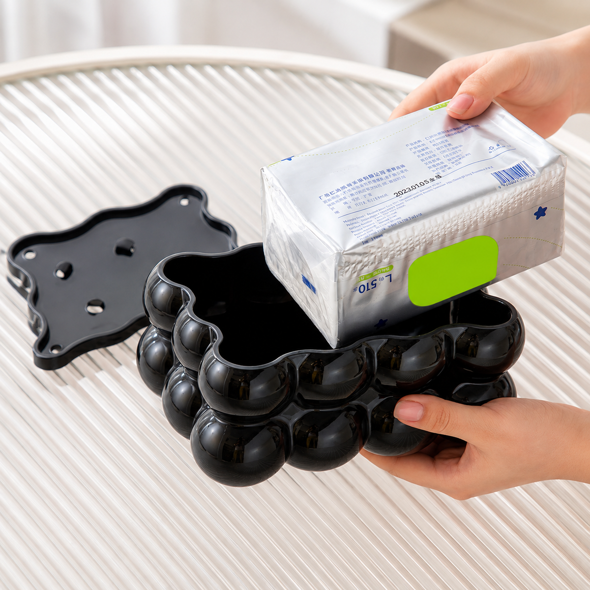 Bubble Shape Tissue Box Holder | Modern Non-Slip Tissue Cover for Home & Office