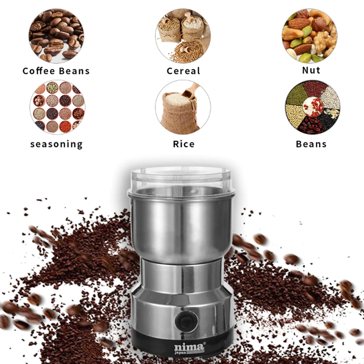 Electric Grinder 300W | Stainless Steel Blade | 85–100g Dry Spice & Coffee Grinder