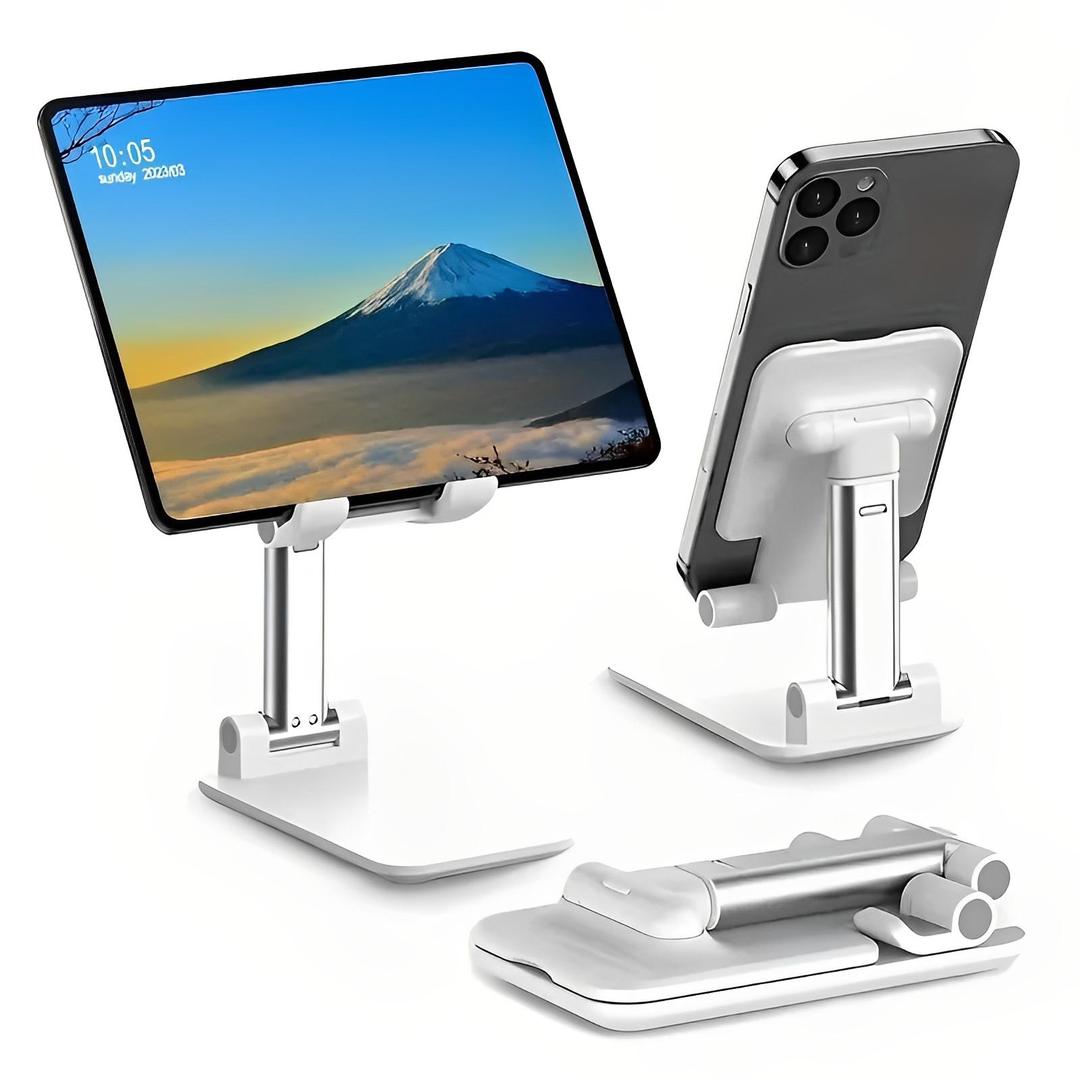 Premium Foldable Mobile & Tablet Stand | Adjustable Height & Multi-Angle Desktop Holder