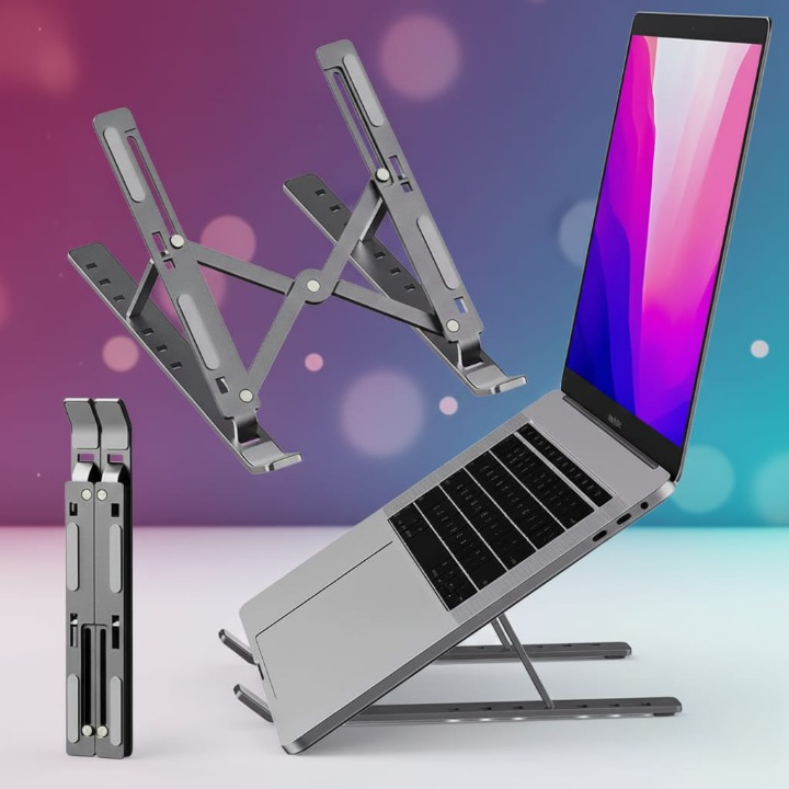 Speedx Foldable Adjustable Laptop Stand | Up to 18-Inch | Portable Ergonomic Cooling Bracket