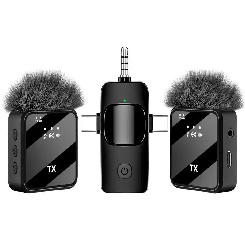 F11 Dual Wireless Lavalier Microphone System | 3-in-1 Universal Receiver