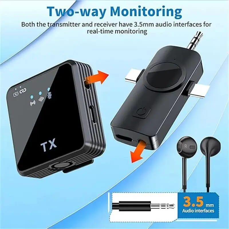 F11 Dual Wireless Lavalier Microphone System | 3-in-1 Universal Receiver