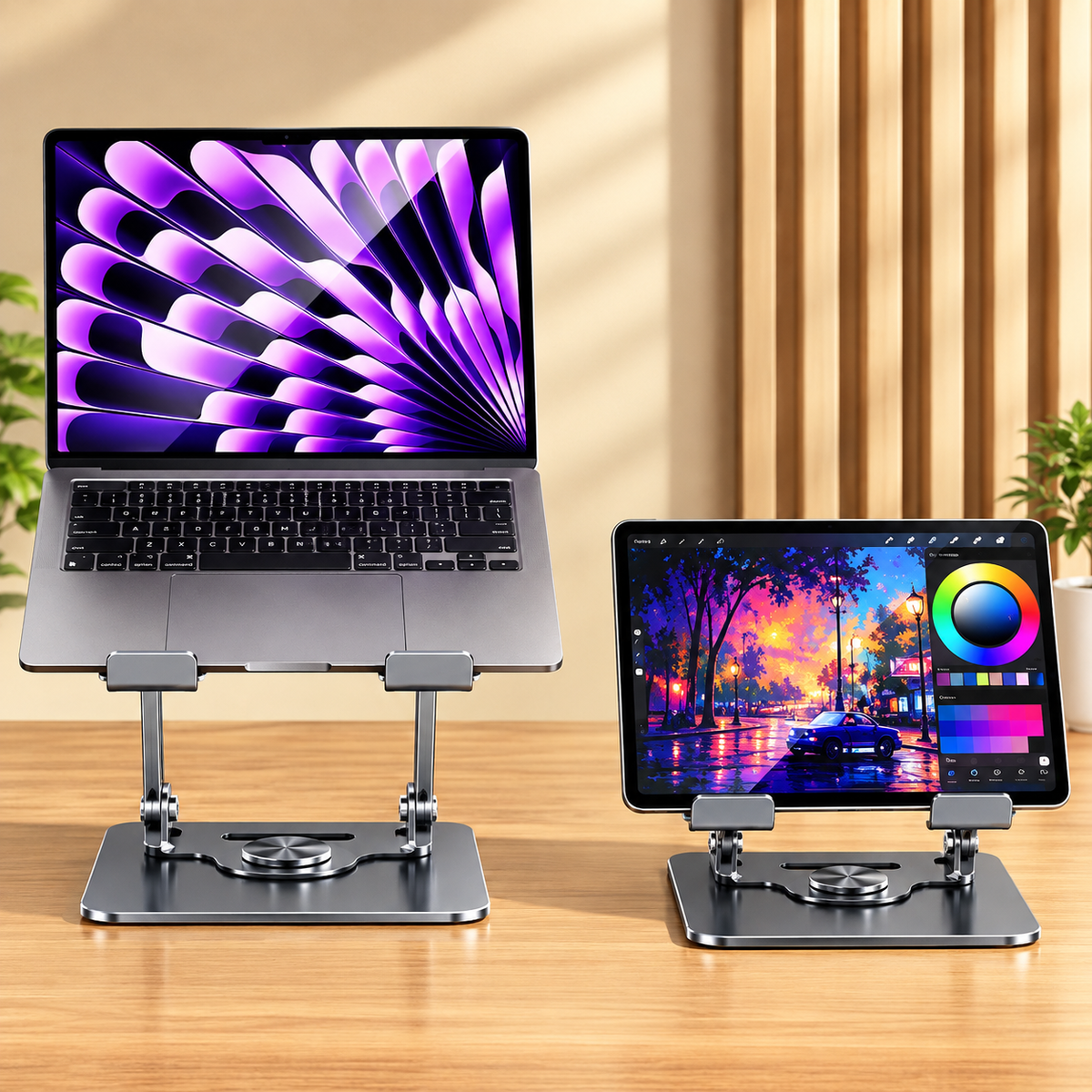 SG-19 Adjustable Aluminum Laptop Stand | 360° Rotating Foldable Stand
