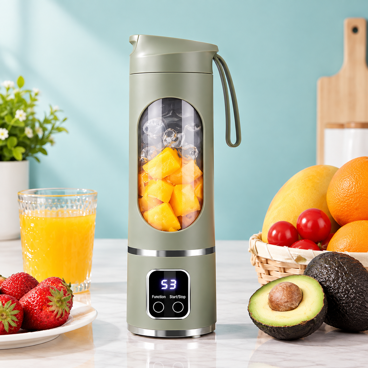 Portable USB Rechargeable Mini Blender & Juicer | Personal Smoothie Maker with Stainless Steel Blades