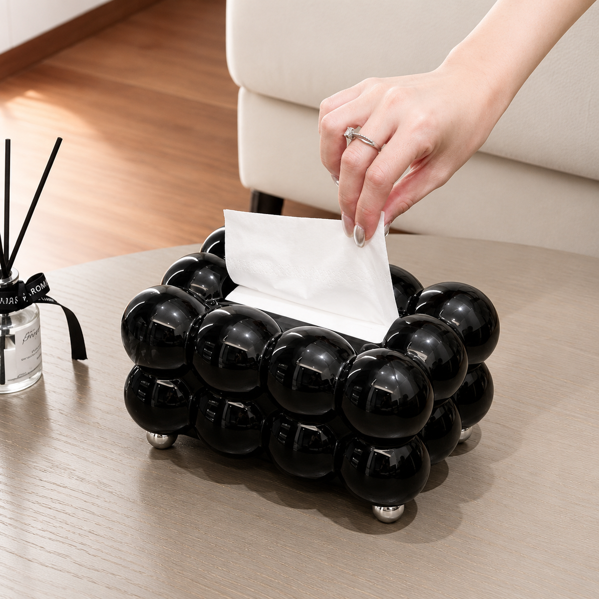 Bubble Shape Tissue Box Holder | Modern Non-Slip Tissue Cover for Home & Office