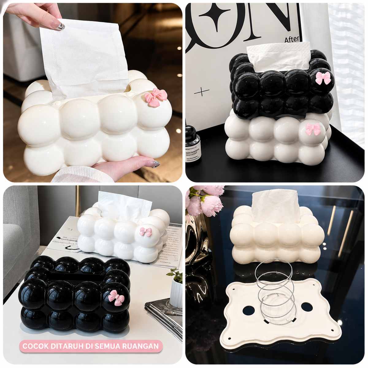Bubble Shape Tissue Box Holder | Modern Non-Slip Tissue Cover for Home & Office
