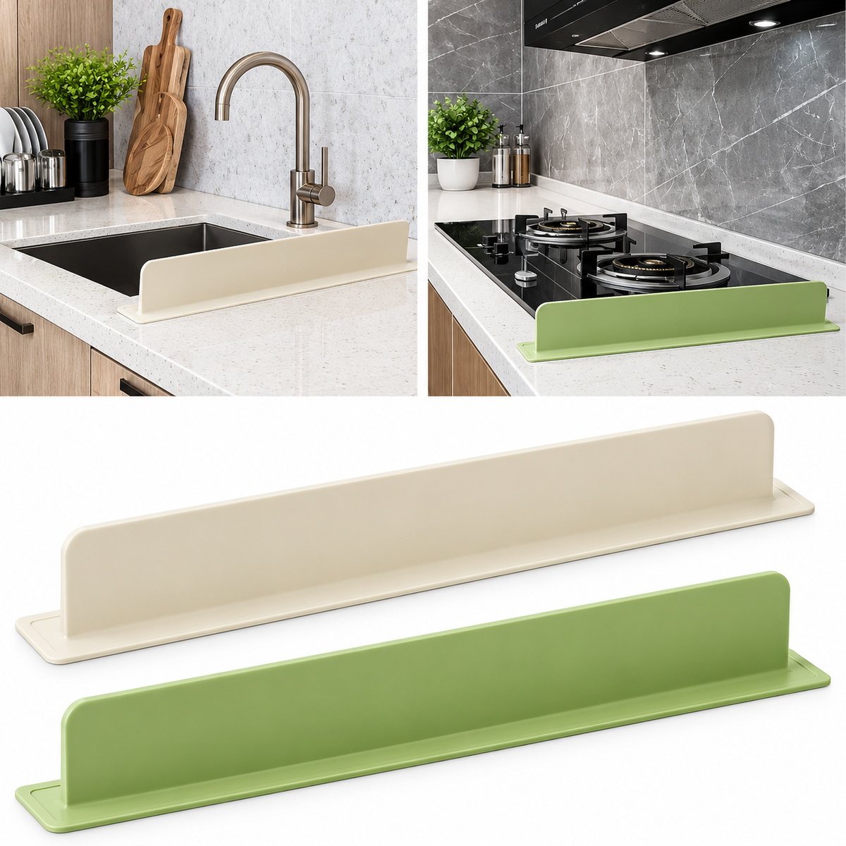 Silicone Sink Splash Guard | Flexible Water Splash Stopper with Double Suction Cups