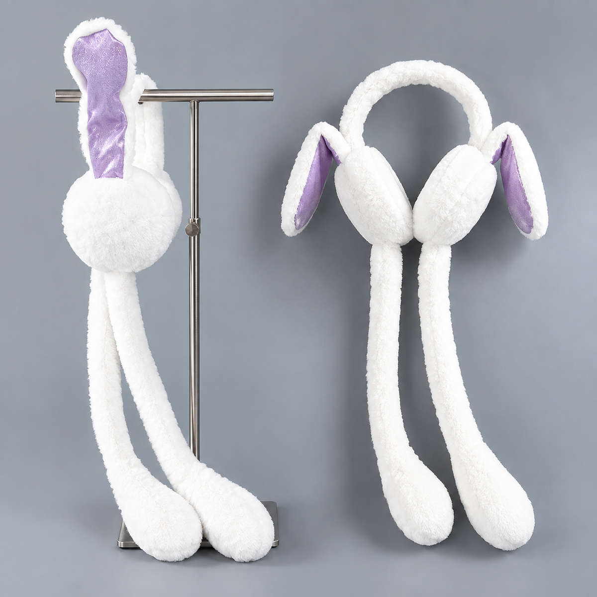 Cute Bunny Plush Ear Muff Winter Cap | Soft Warm Winter Headwear for Women & Girls