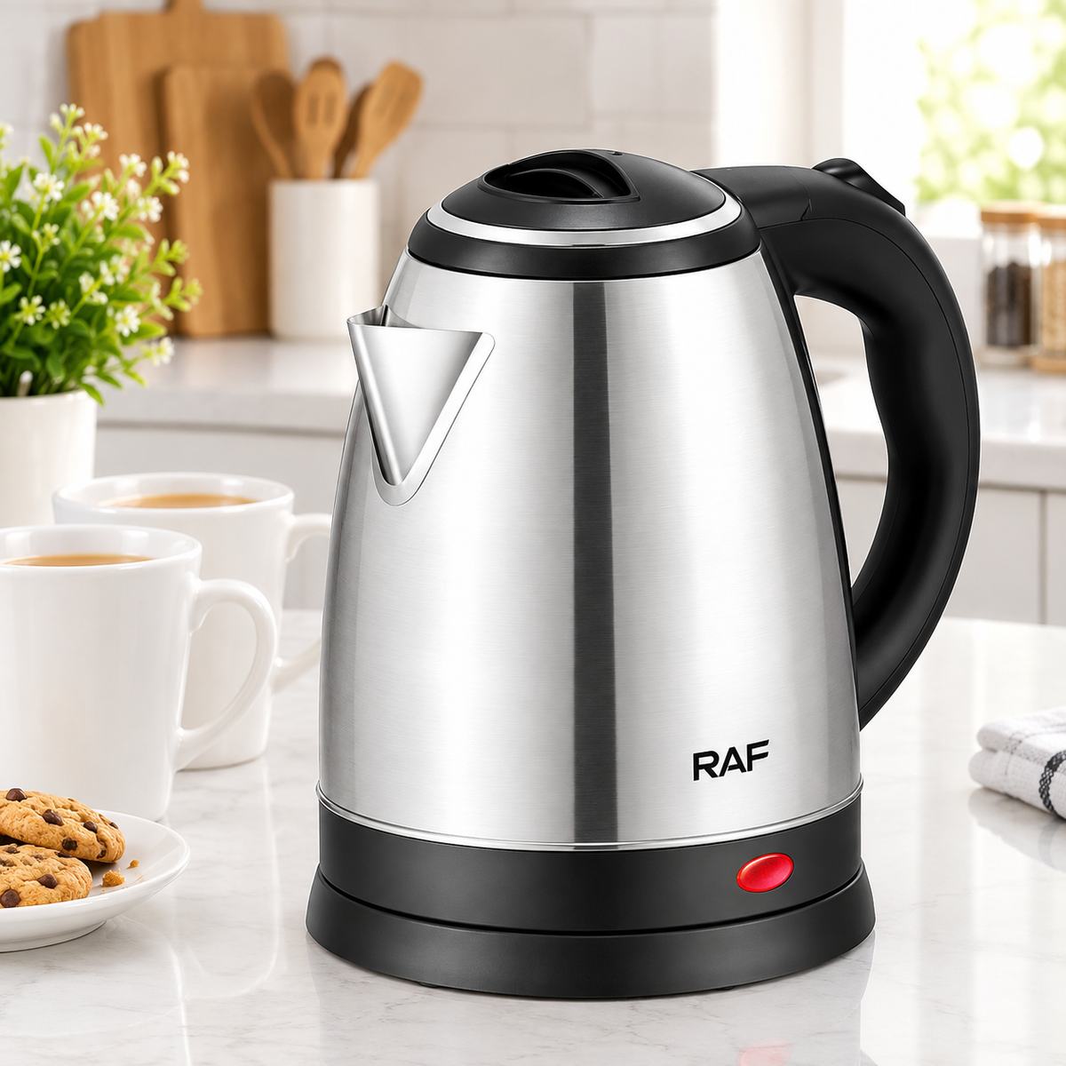 RAF KT-200 Electric Kettle 2L | Stainless Steel Body with Concealed Heating Element