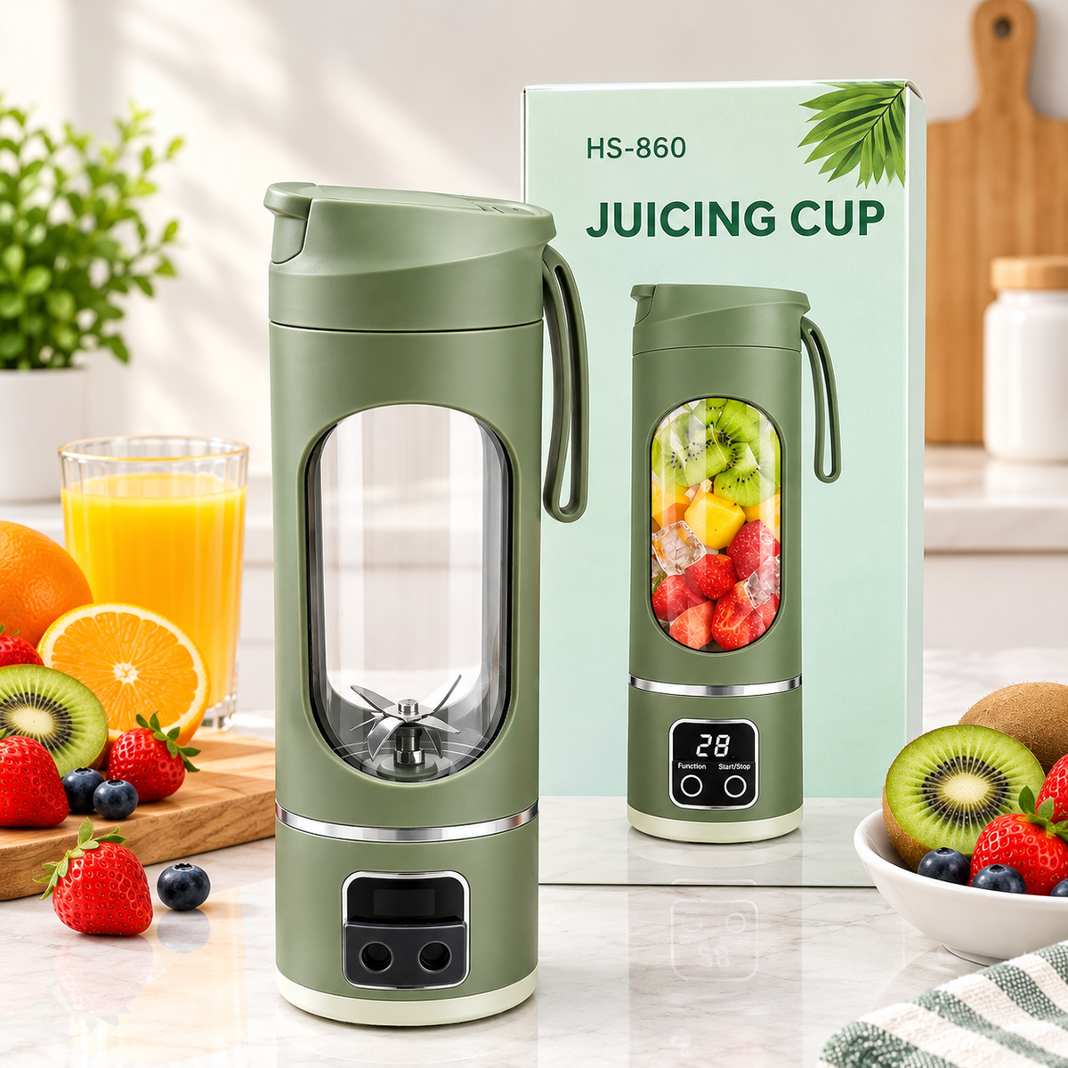 Portable USB Rechargeable Mini Blender & Juicer | Personal Smoothie Maker with Stainless Steel Blades