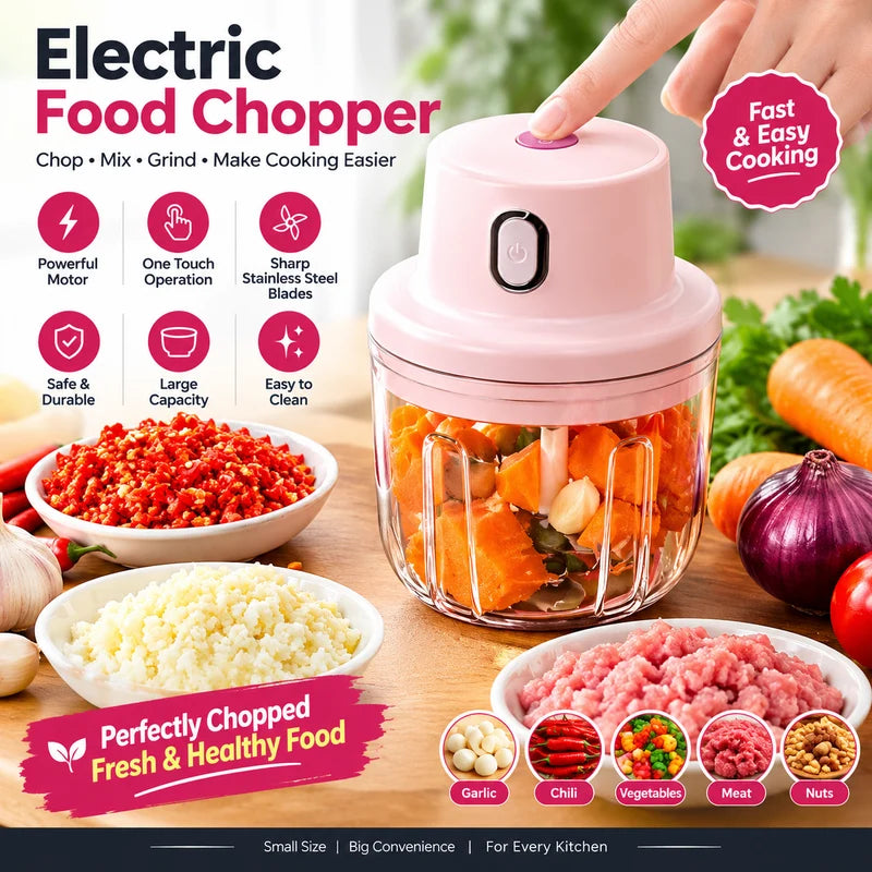 Electric Food Chopper | Mini Vegetable, Garlic & Meat Chopper